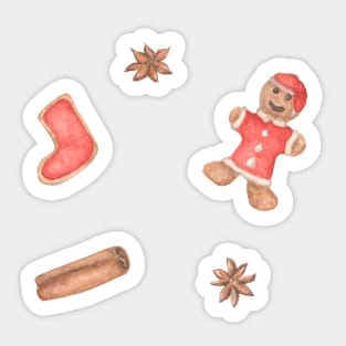 Santa Cookies, Cinnamon and Christmas Treats Sticker